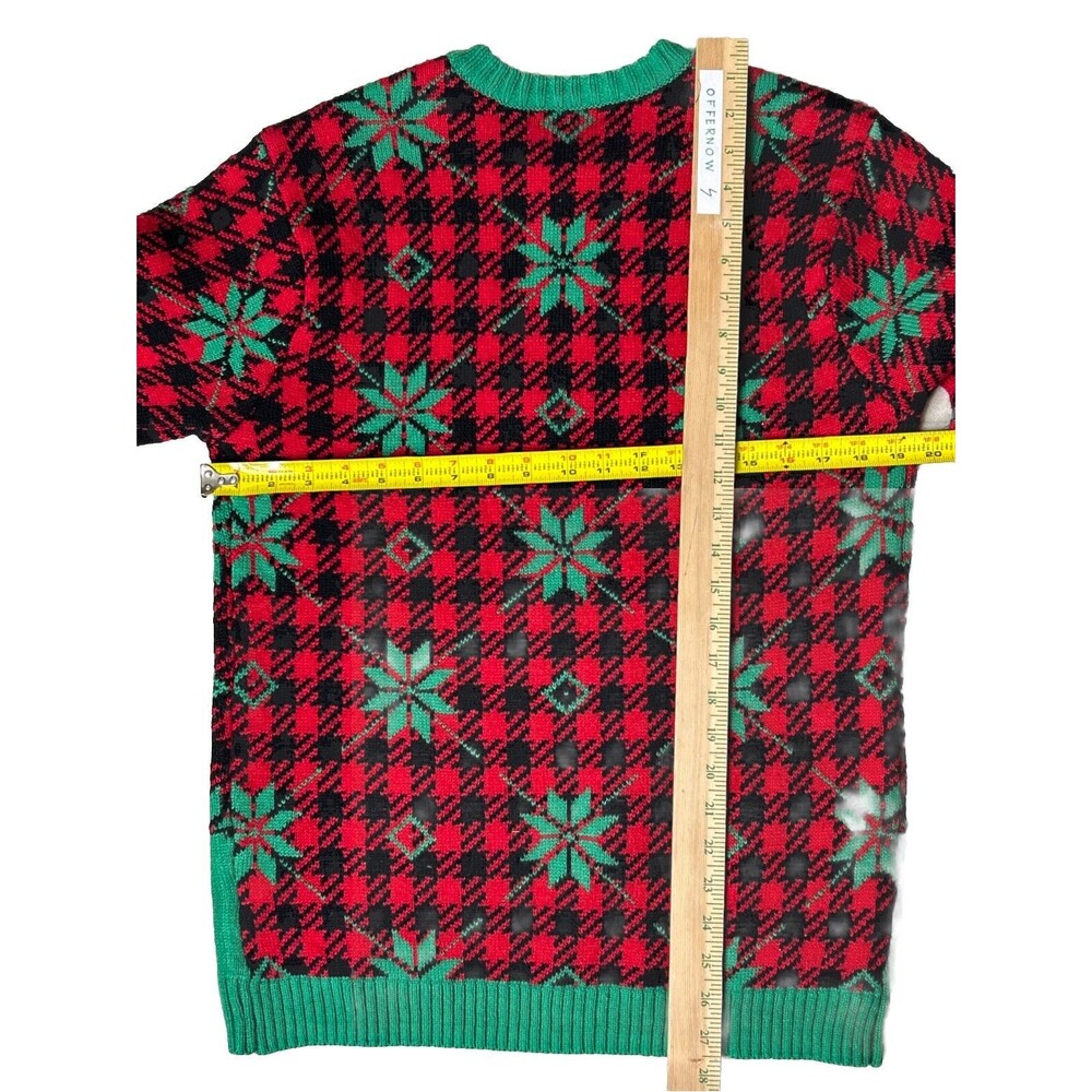 Celebrate Together Cat Ugly Christmas Sweater Sz Medium Drink Pocket Kitty Straw - Picture 7 of 9